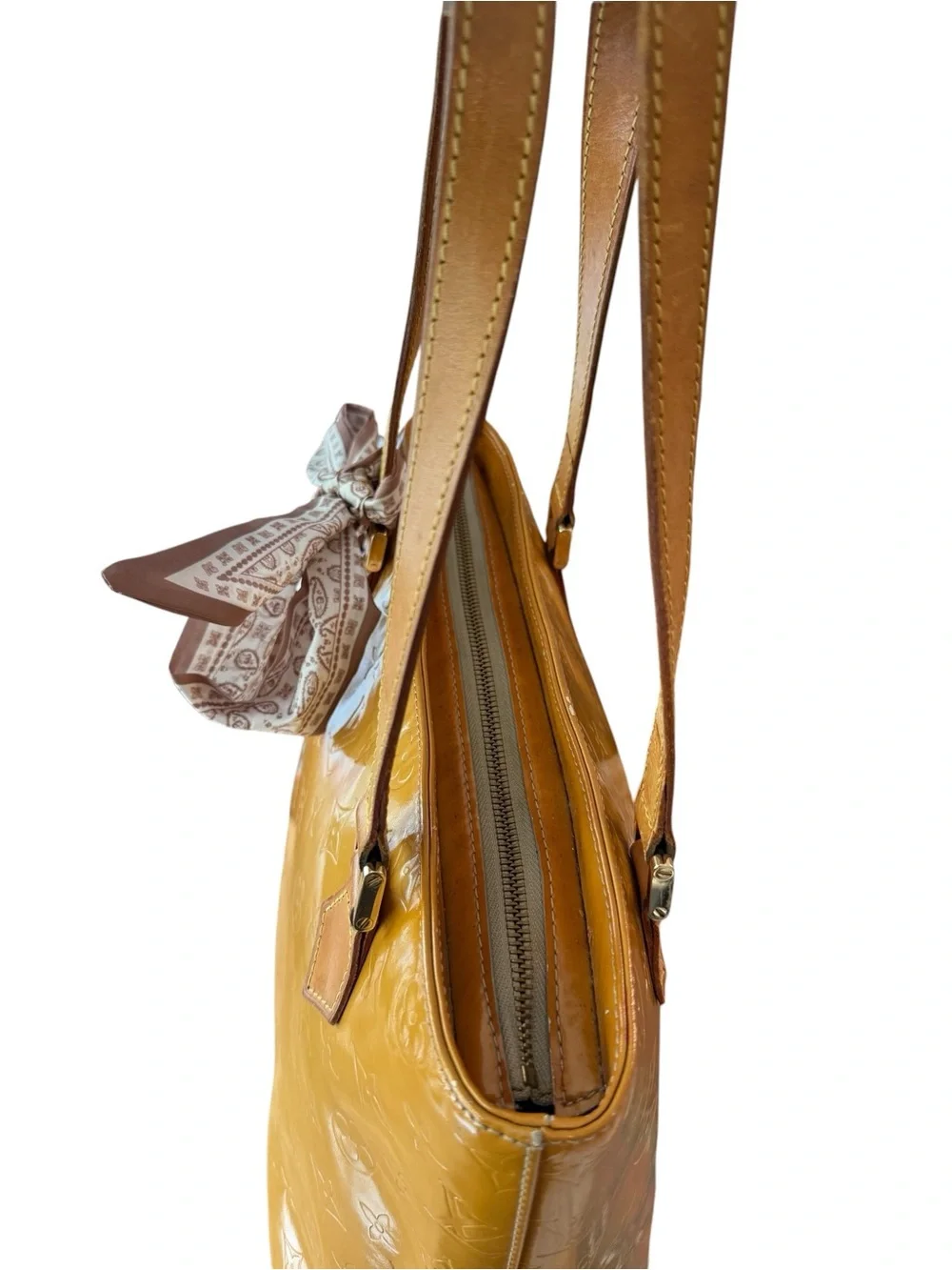Louis Vuitton Vintage Yellow Vernis Houston Patent Leather Tote